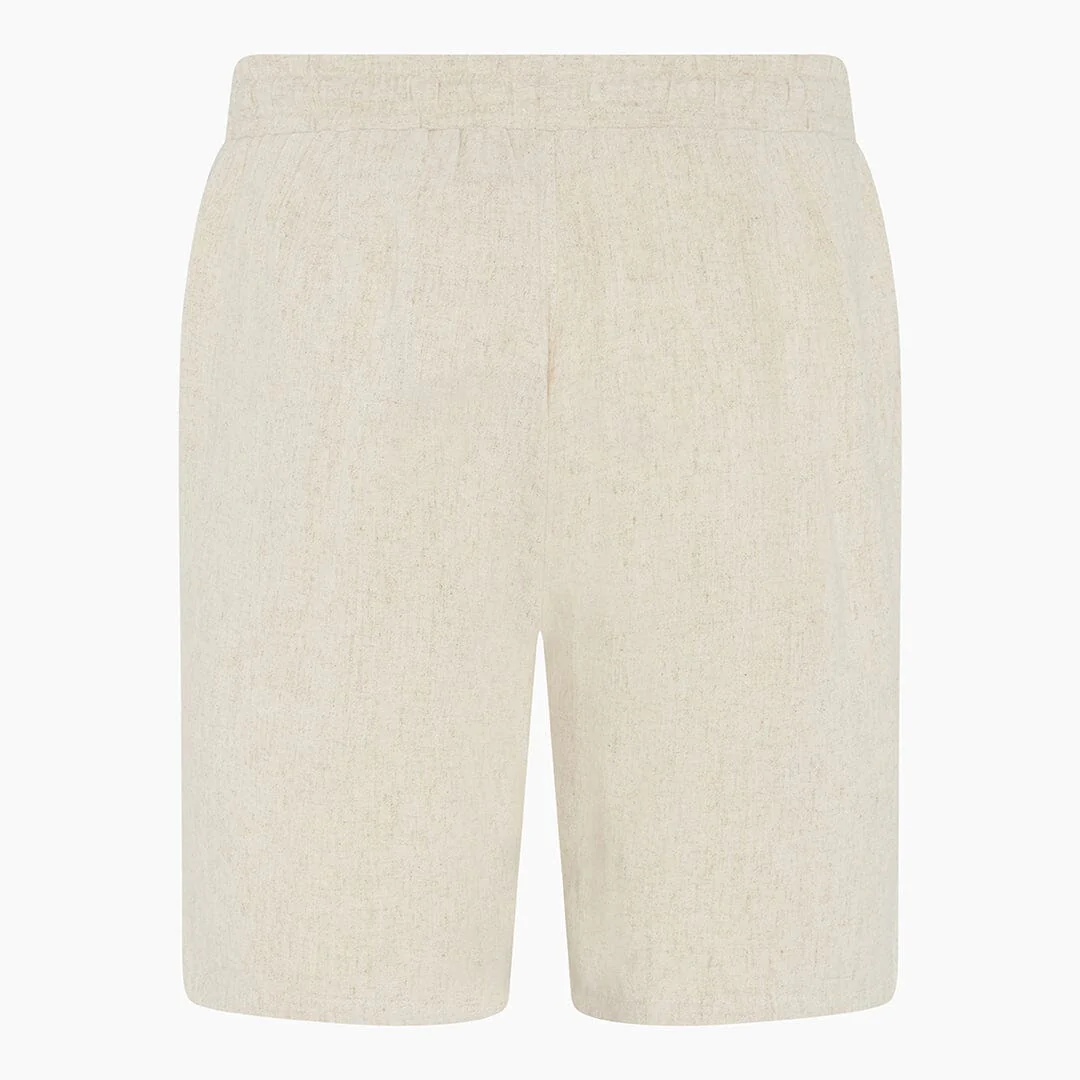 Oatmeal Linen Shorts - Image 7