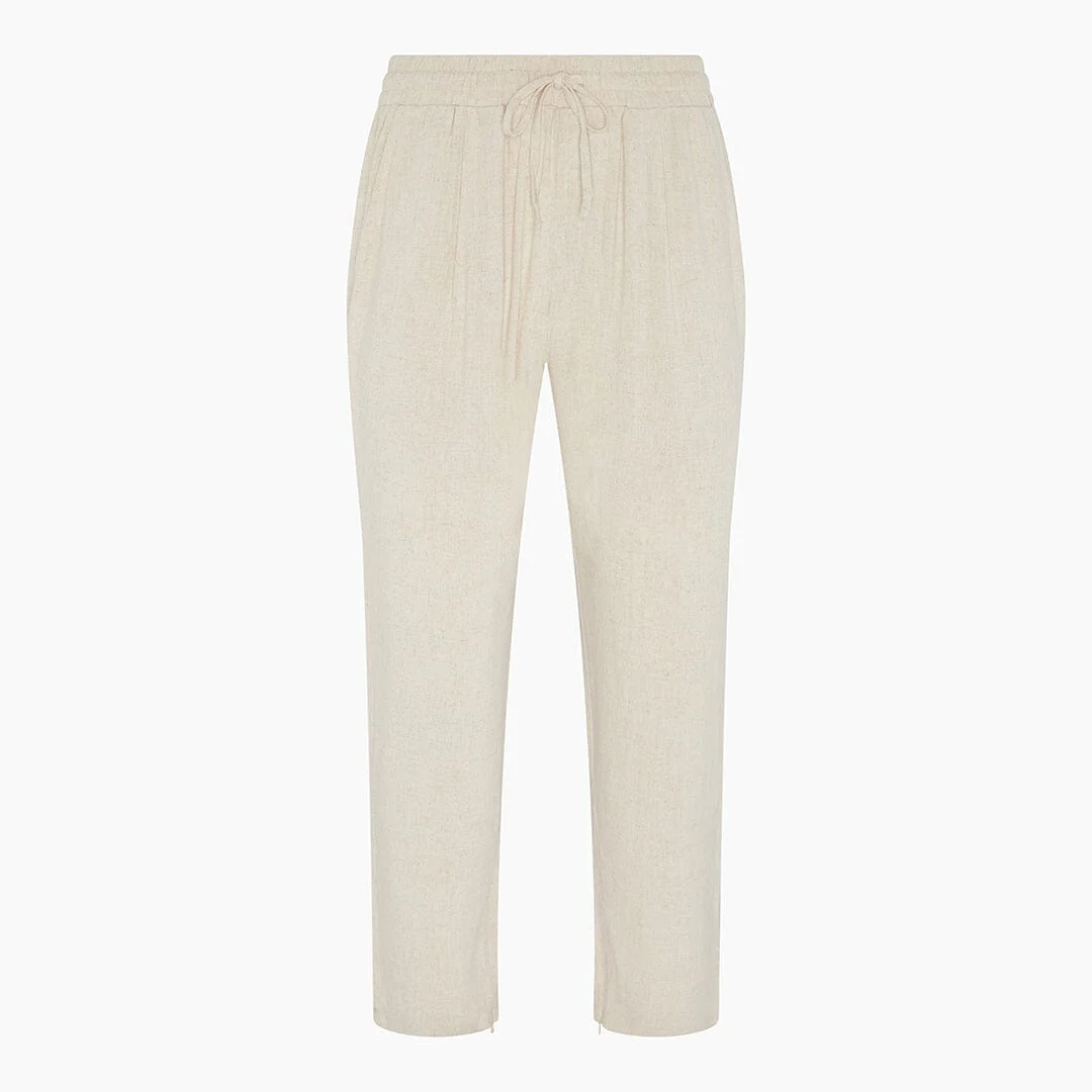 Oatmeal Linen Trousers - Image 4