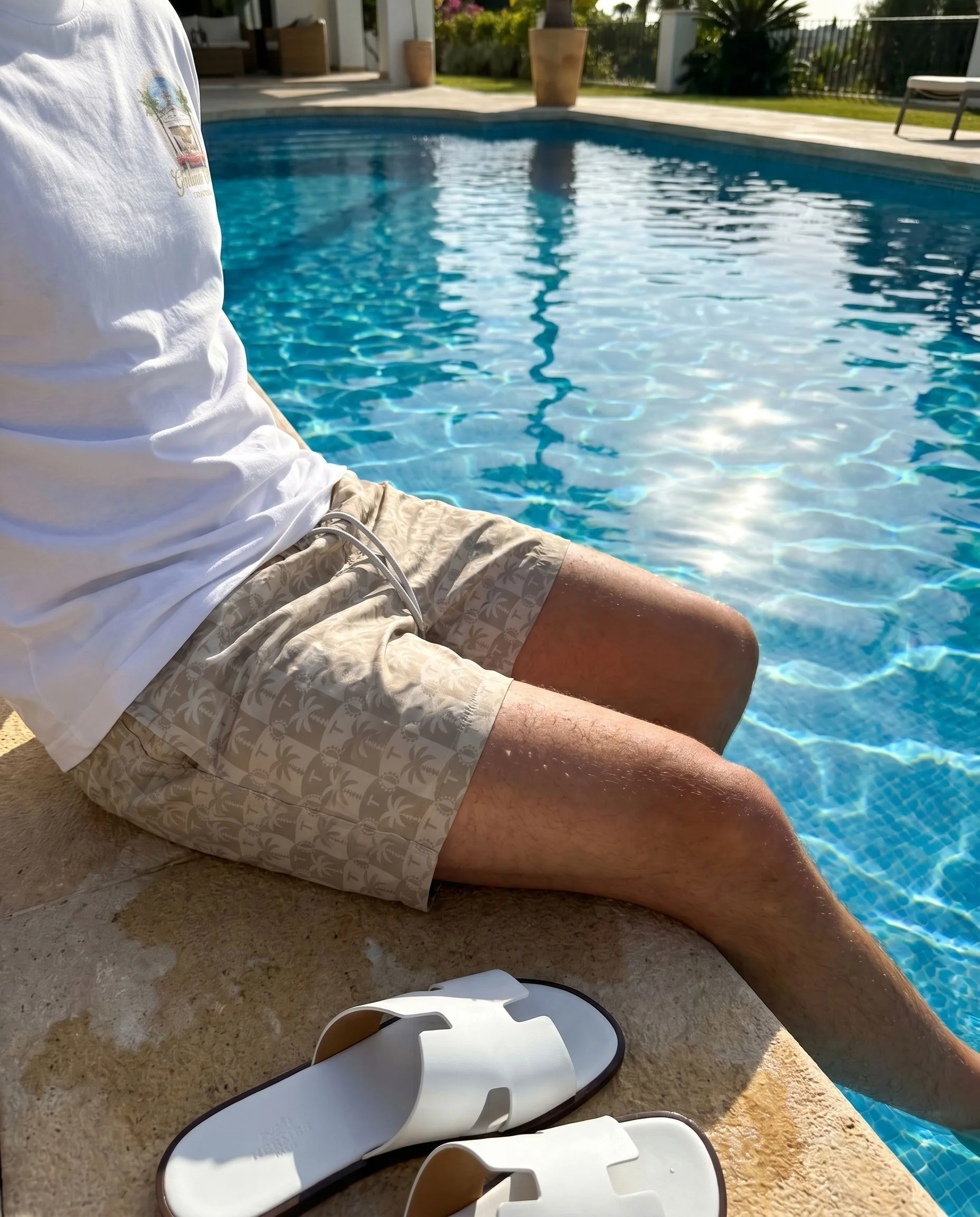 Palm Beige Swim Shorts - Image 3