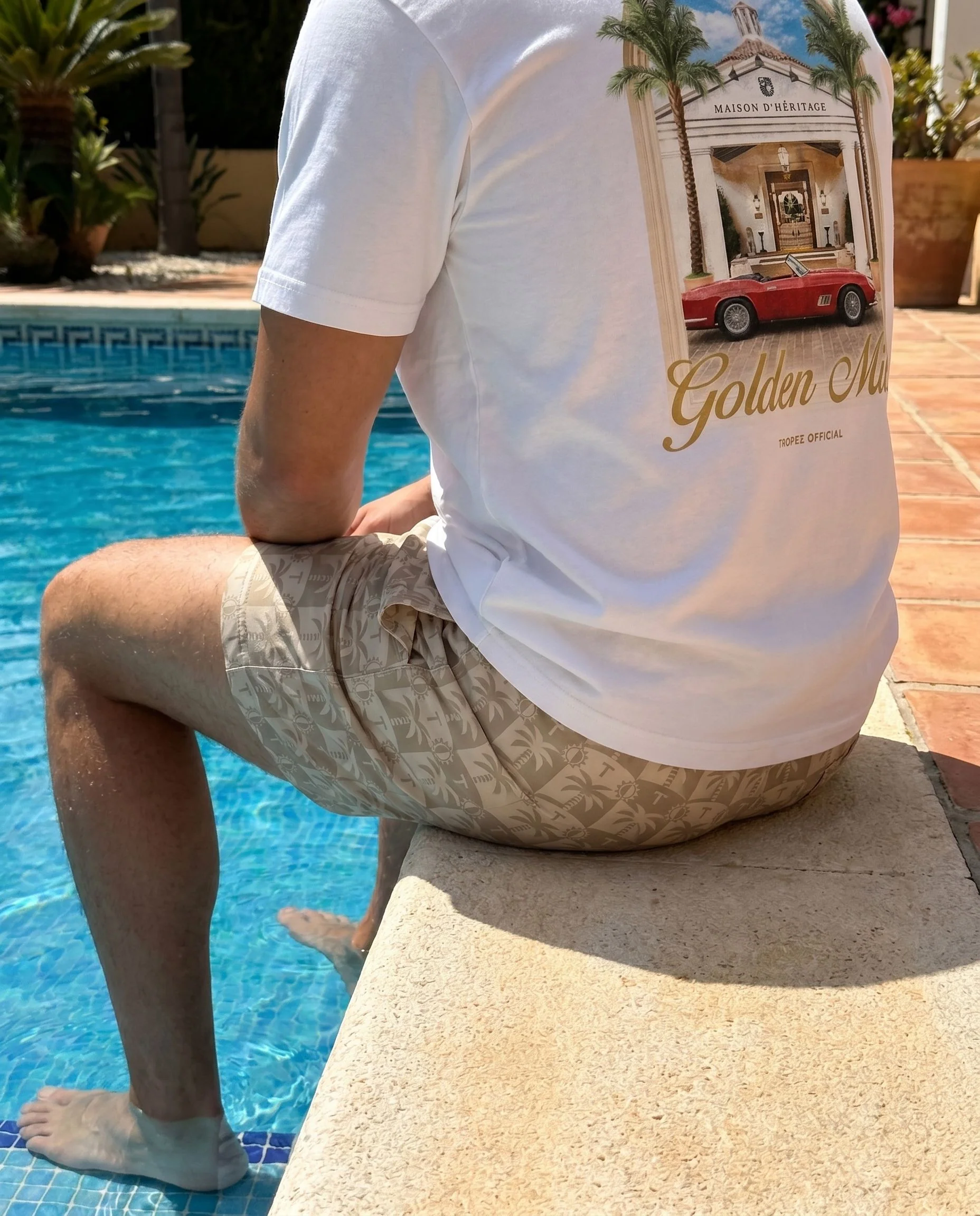 Palm Beige Swim Shorts - Image 4